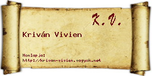 Kriván Vivien névjegykártya